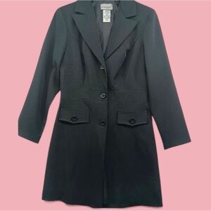 Breakin Loose size 10 long black coat has stretch nice lightweight material EUC